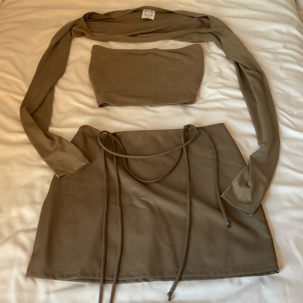 With Jean SOLD OUT SET skirt & tube top in color brown S-xS